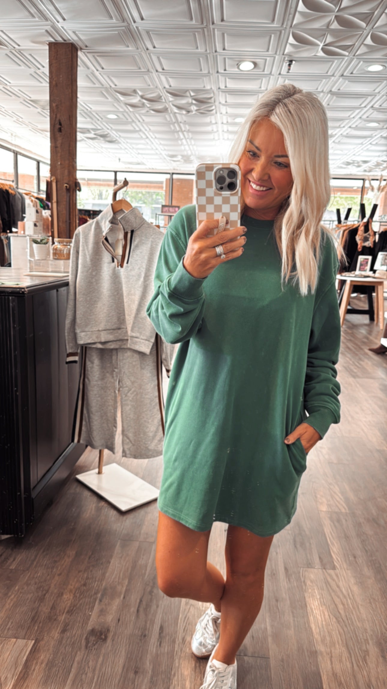 Mineral Washed Oversize Sweatshirt Dress