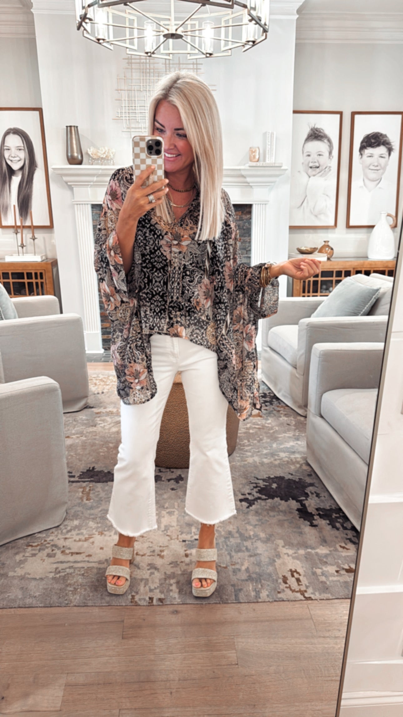 Sheer Floral  Blouse