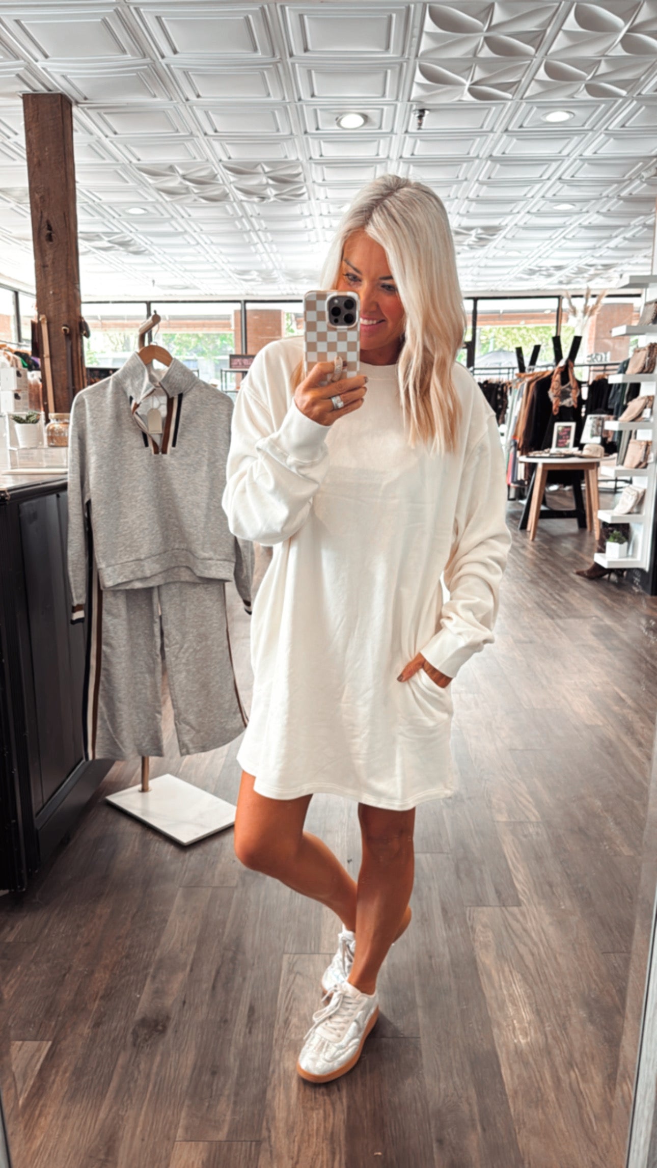 Mineral Washed Oversize Sweatshirt Dress
