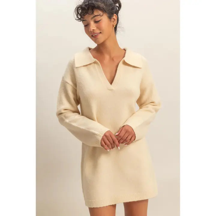 Sophisticated Polo Sweater Dress