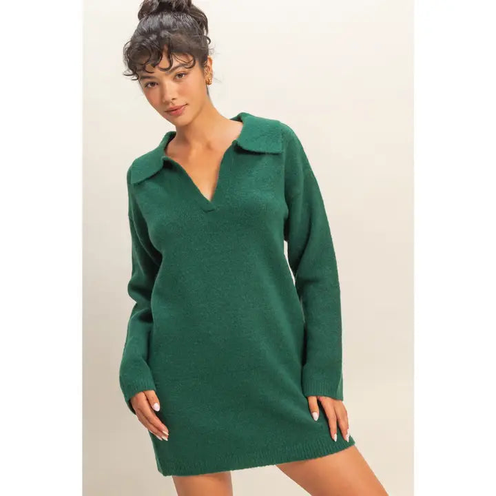 Sophisticated Polo Sweater Dress