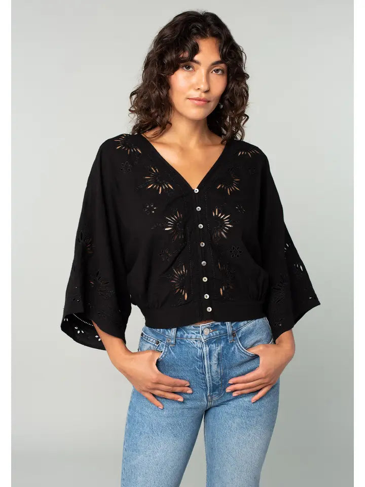 Eyelet Embroidered Top