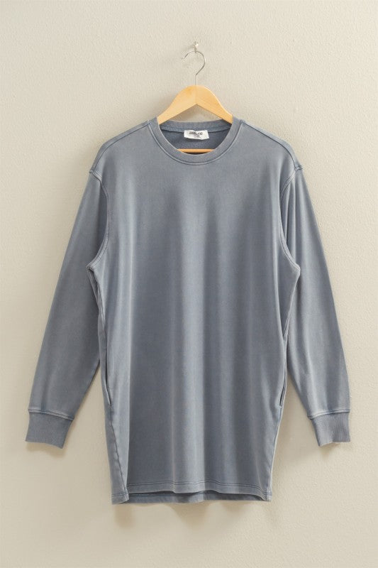 Mineral Washed Oversize Sweatshirt Dress