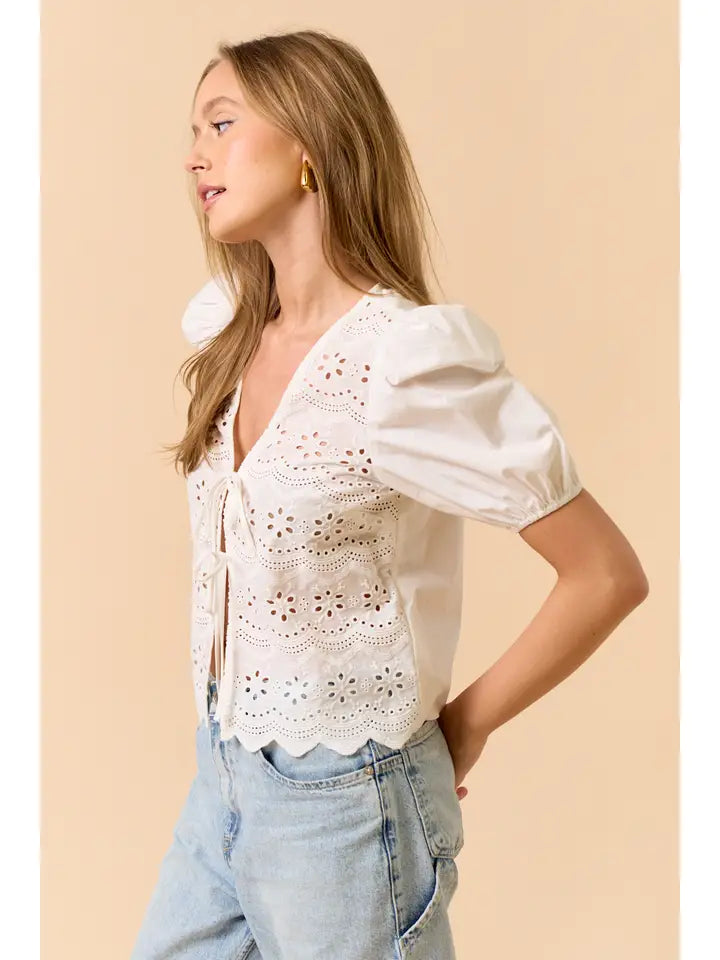Eyelet Tie Top