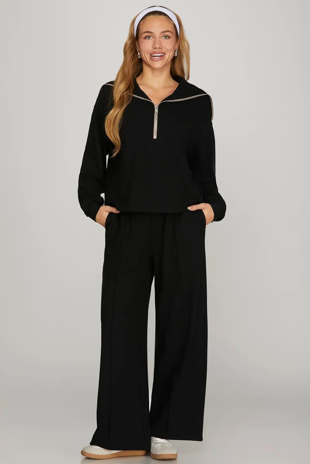 Half Zip Sailor Collar Set