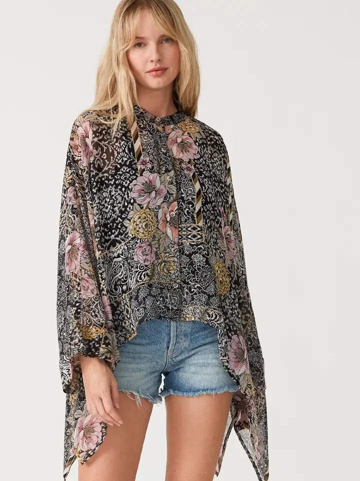 Sheer Floral  Blouse