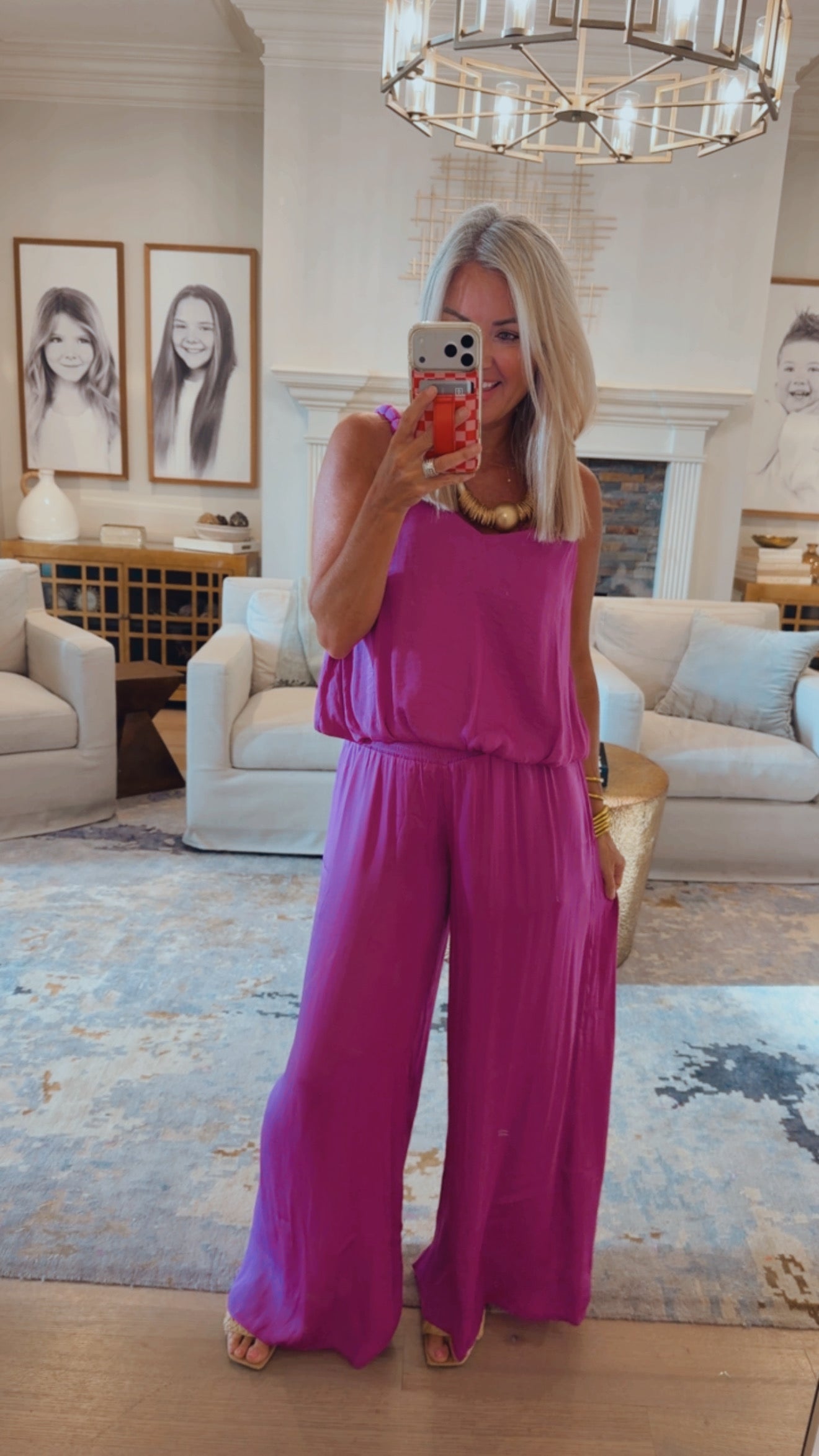 Smocked Waist Palazzo Pant