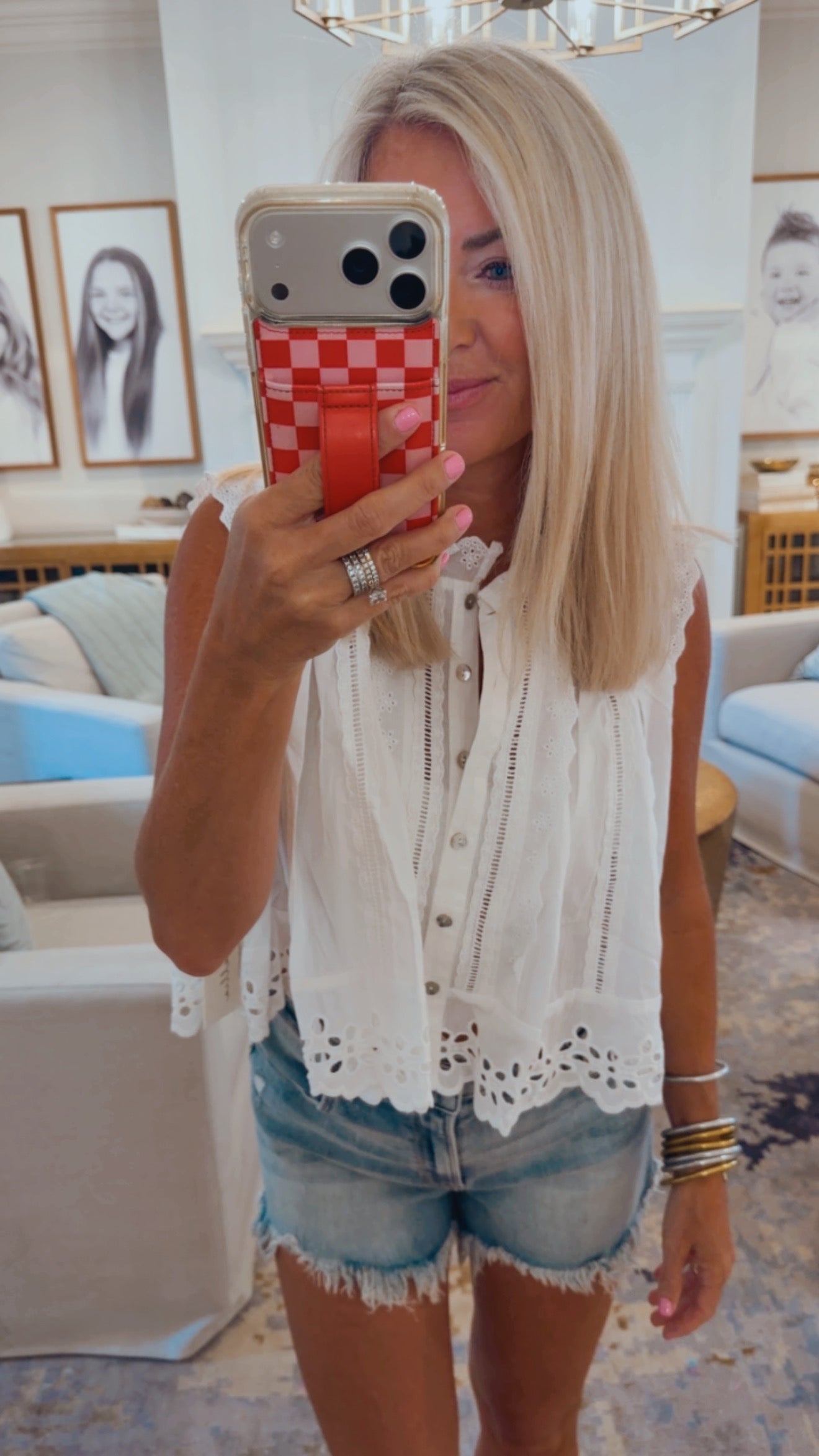 Sleeveless Cotton Blouse