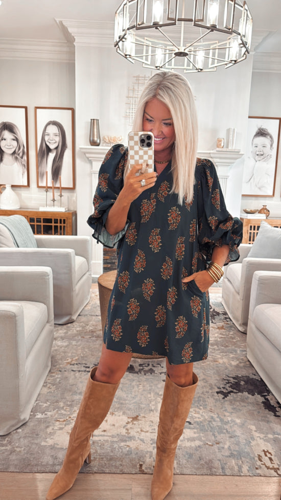 Floral Paisley Mini Dress
