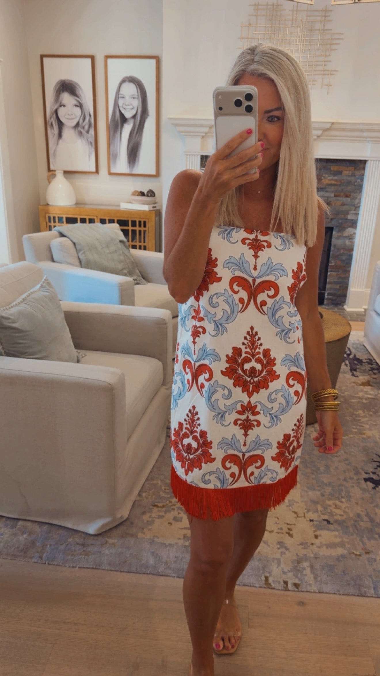 Fringe Hem Mini Dress