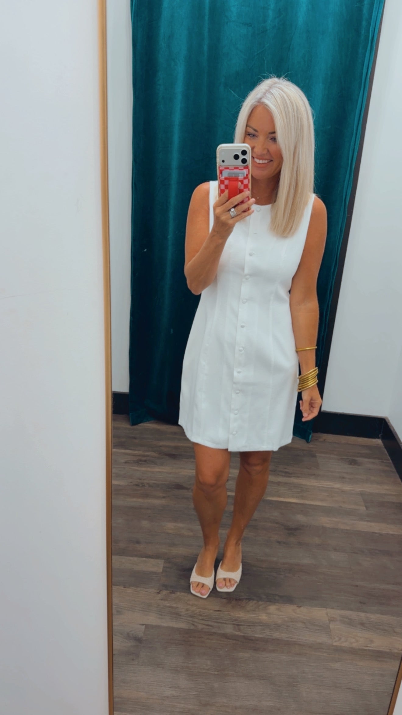 Button-Front Mini Dress