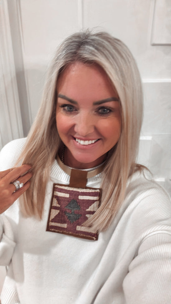 Turkish kilim pendant Necklace