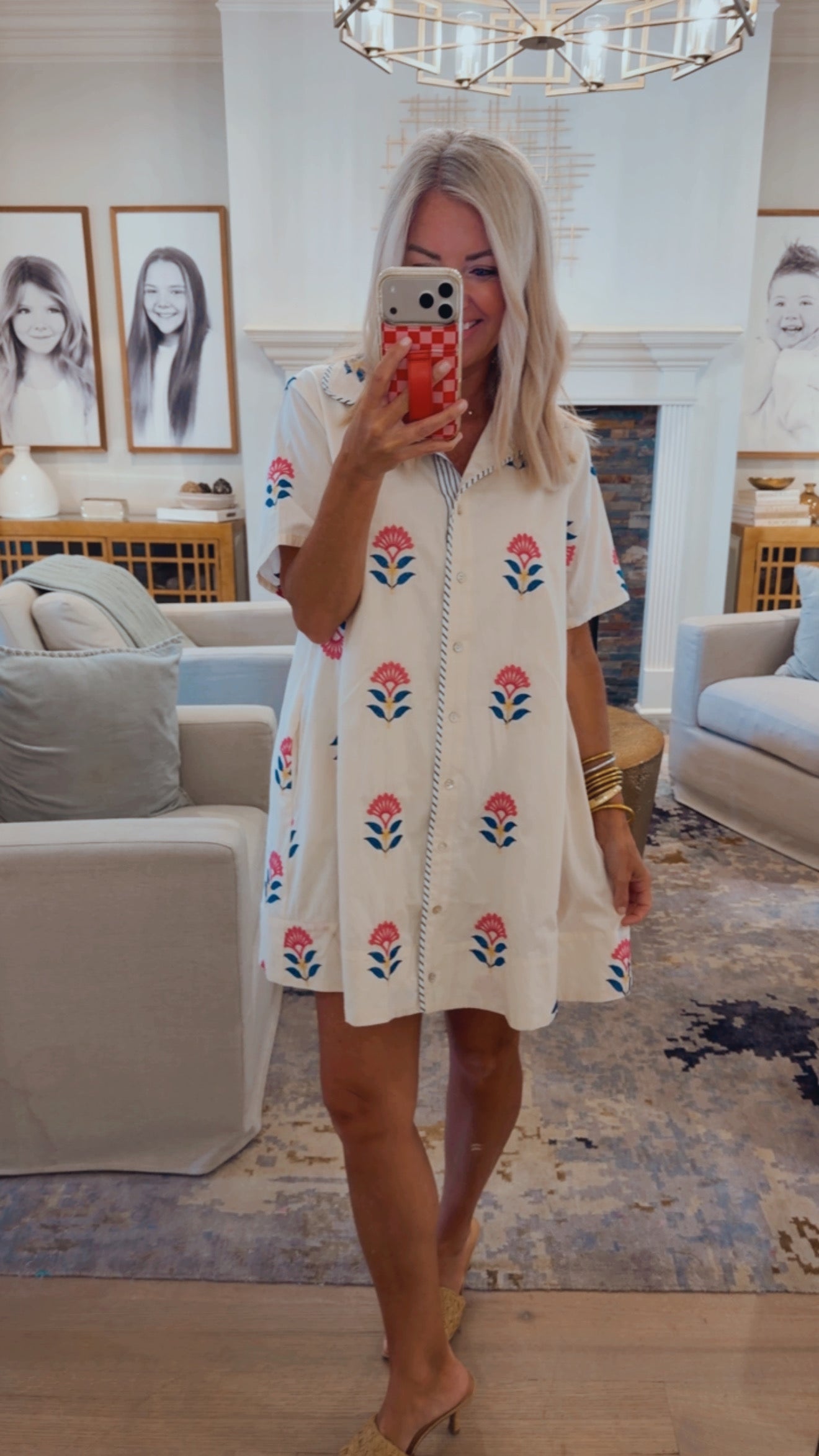 Piped Embroidery Dress