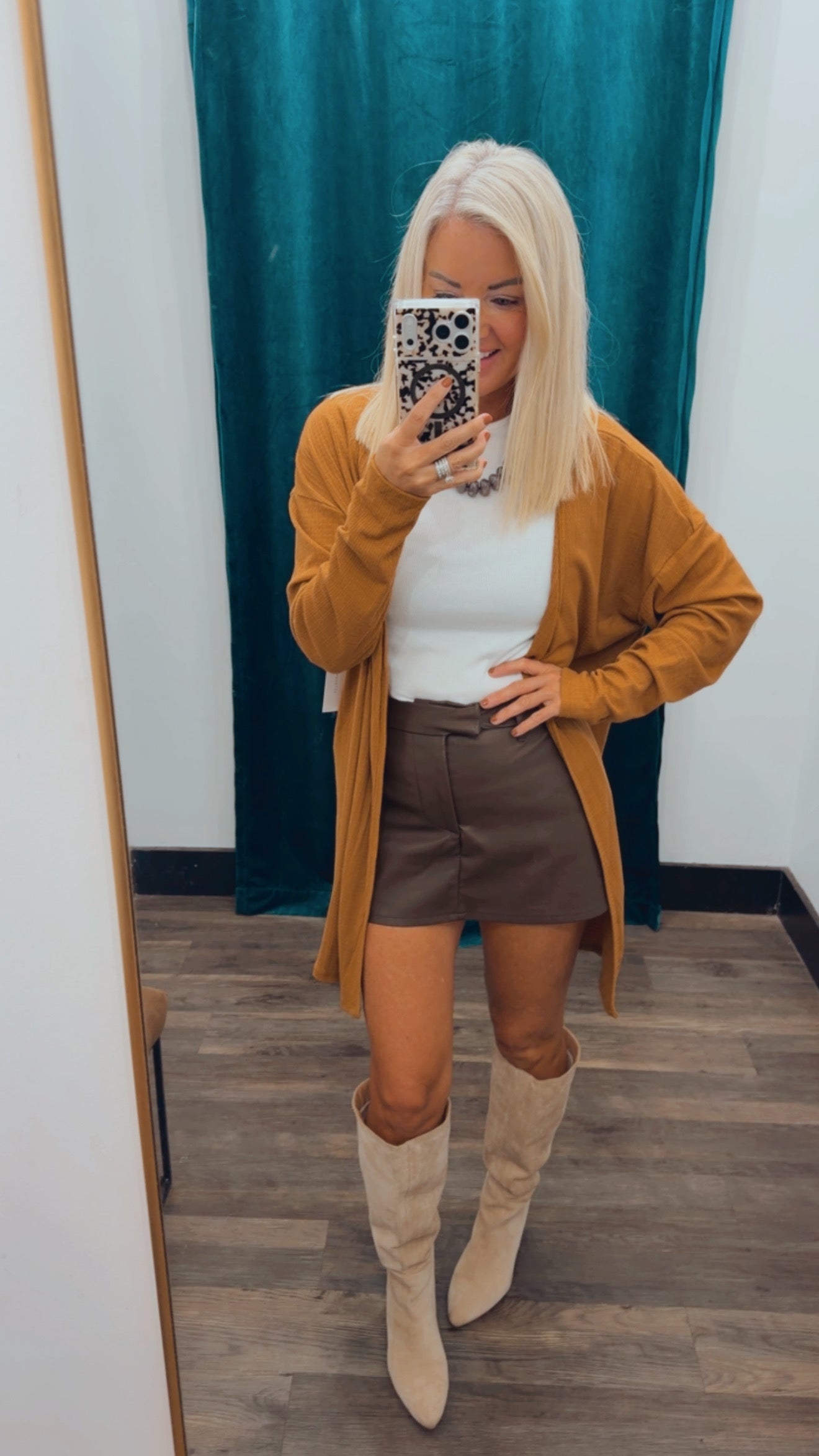 Open Front Ribbed Cardigan