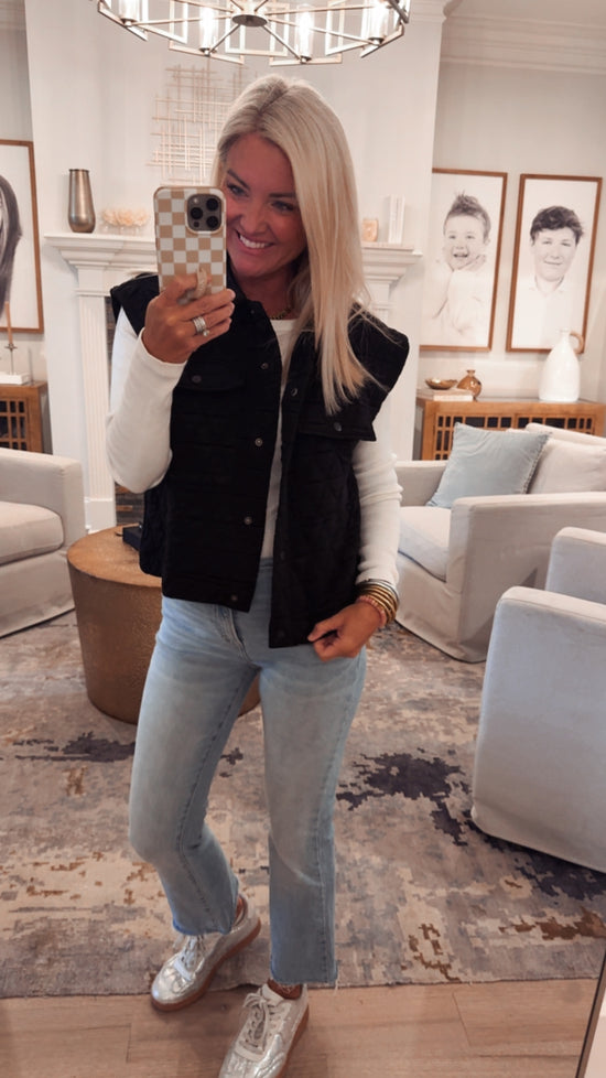 Quilted Patched Pocket Vest