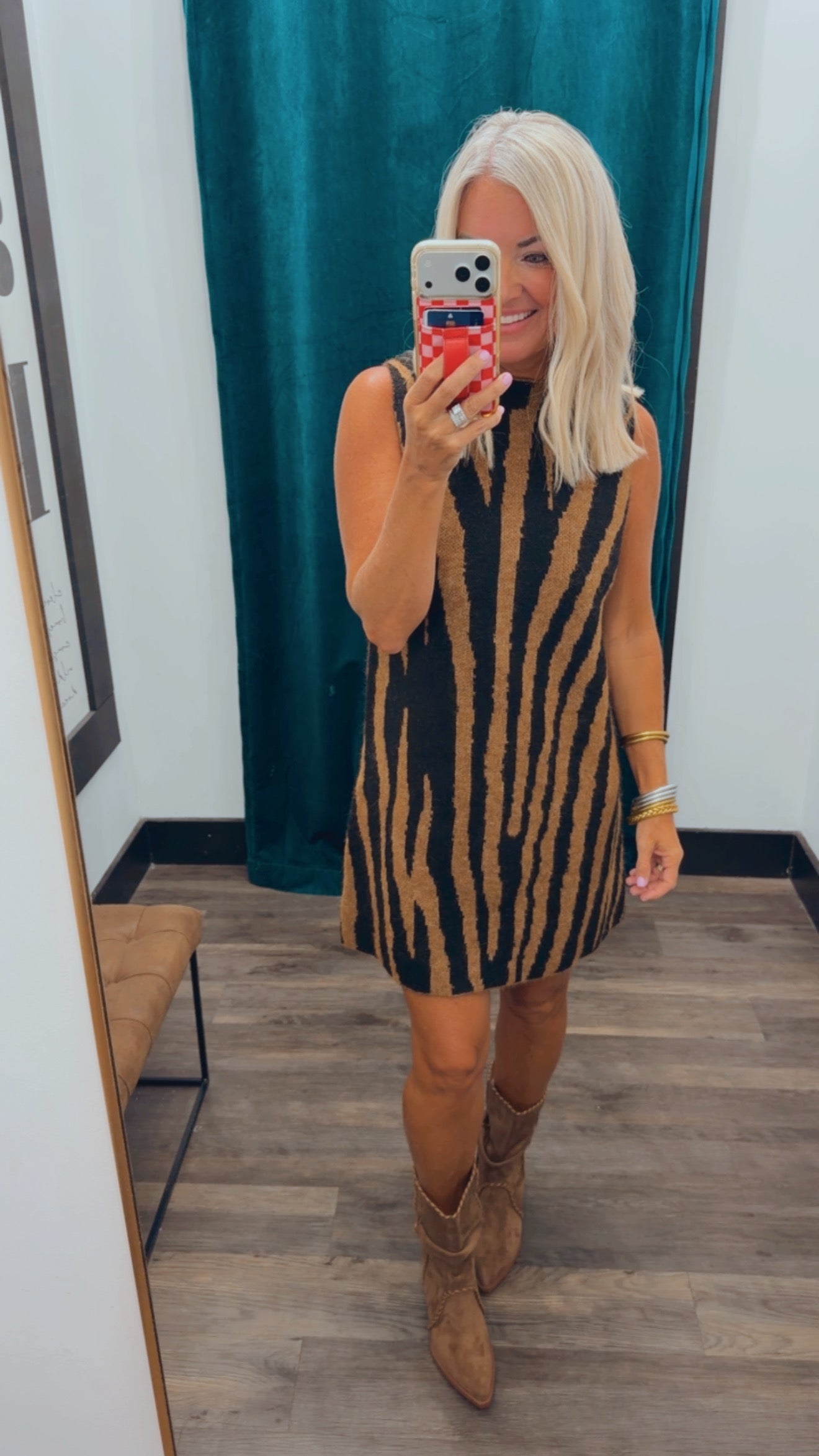 Tiger Knit Sweater Dress