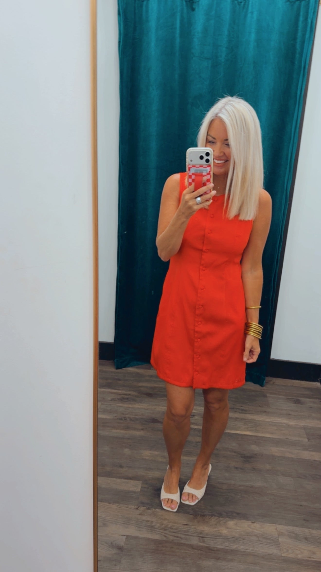 Button-Front Mini Dress