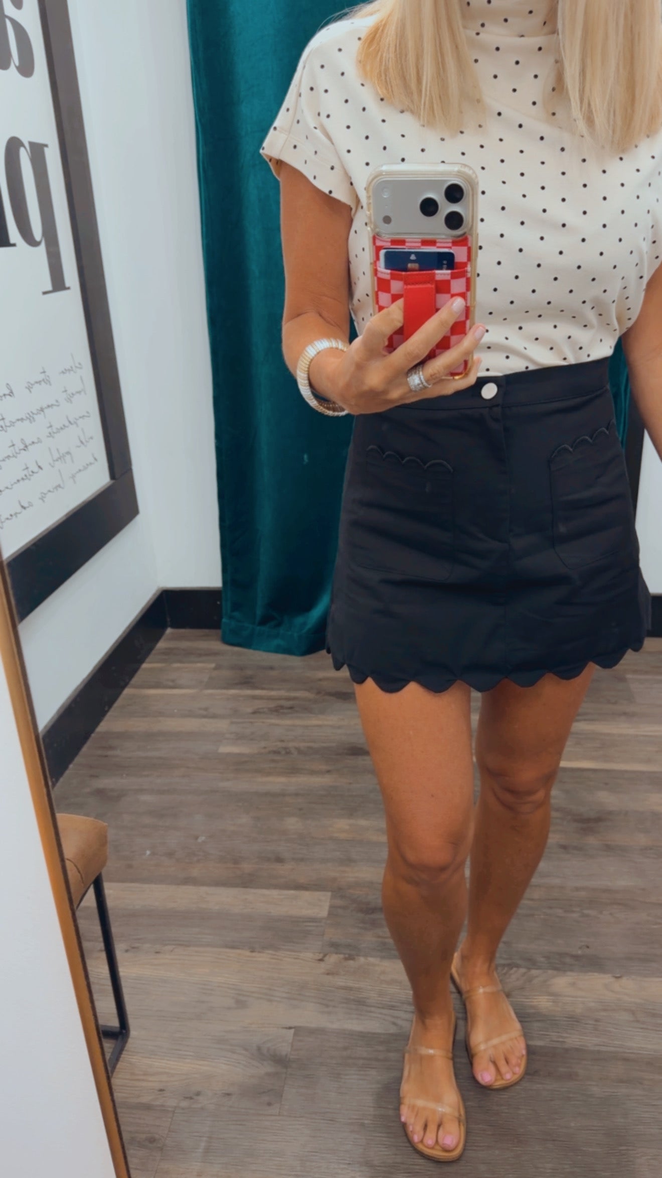 Scalloped Hem Mini Skirt