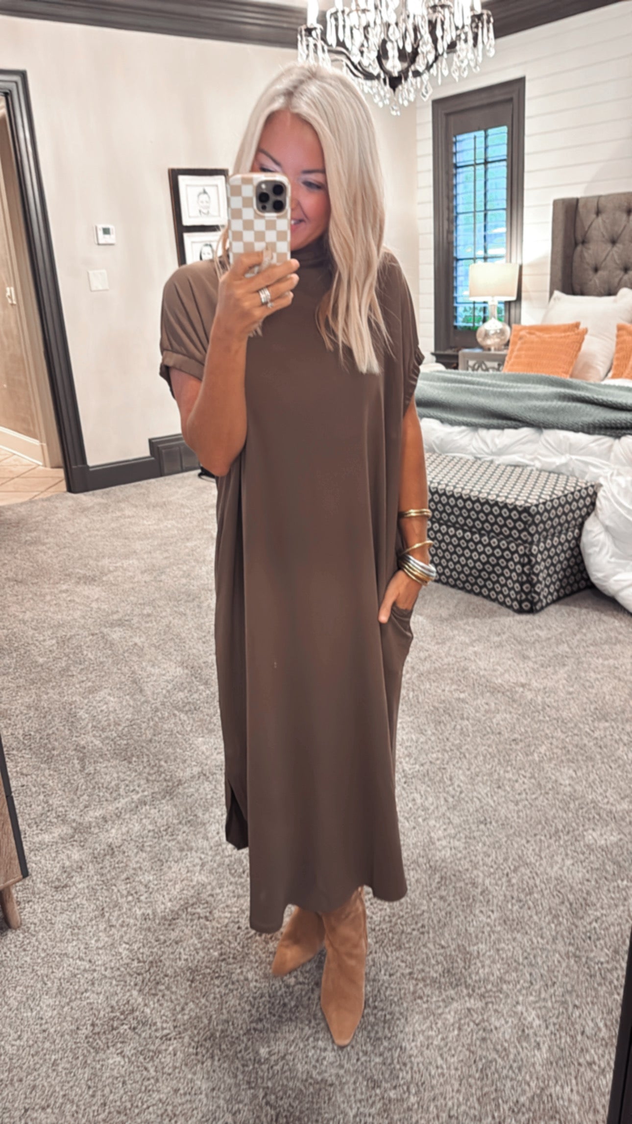 Mock Neck Midi