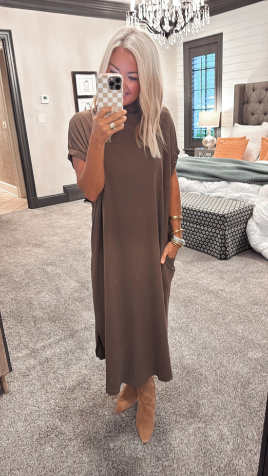 Mock Neck Midi