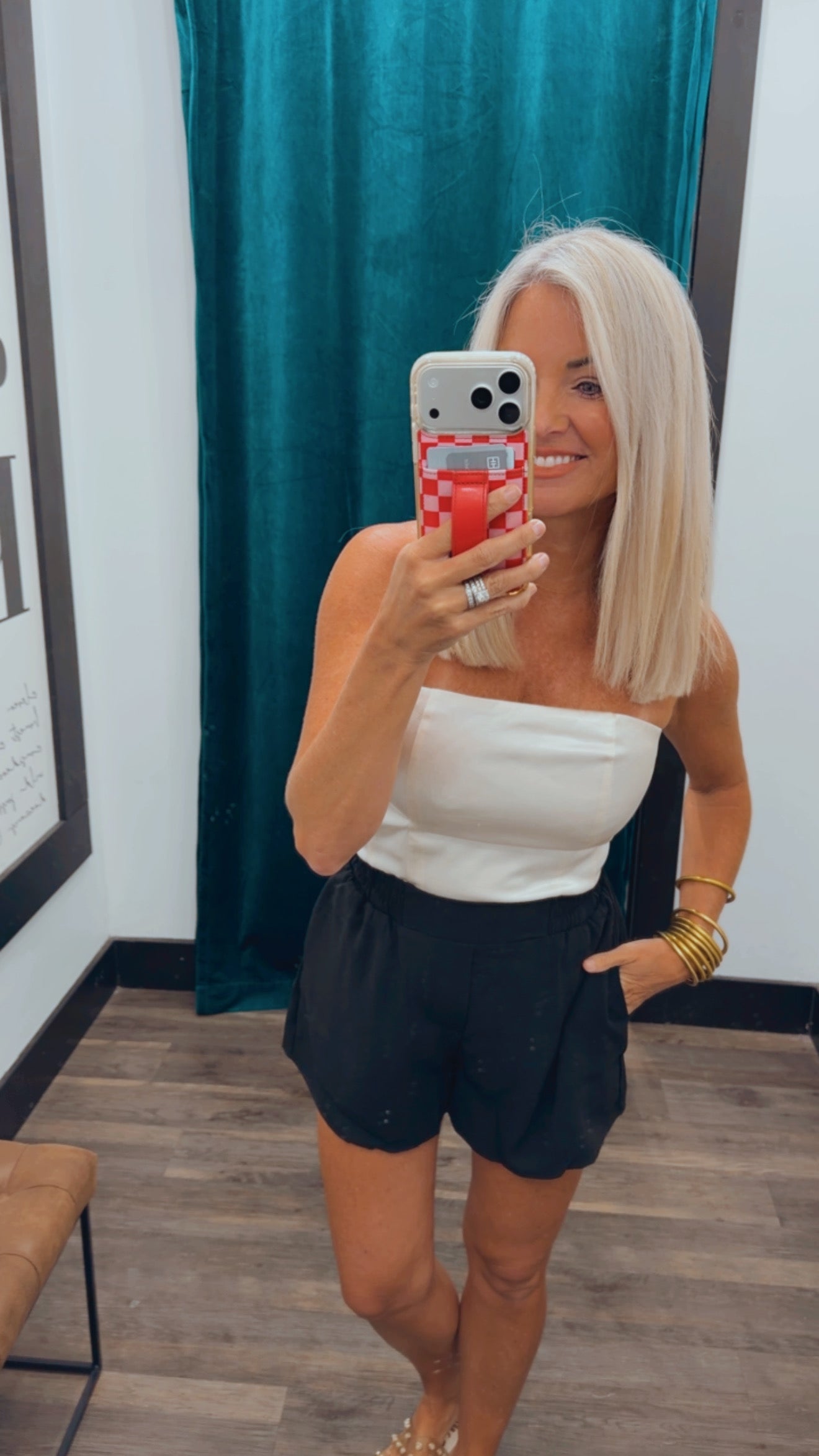 Tailored Satin Tube Top