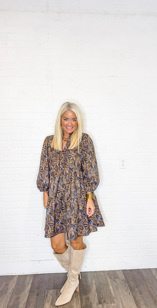 Paisley Tiered Mini Dress