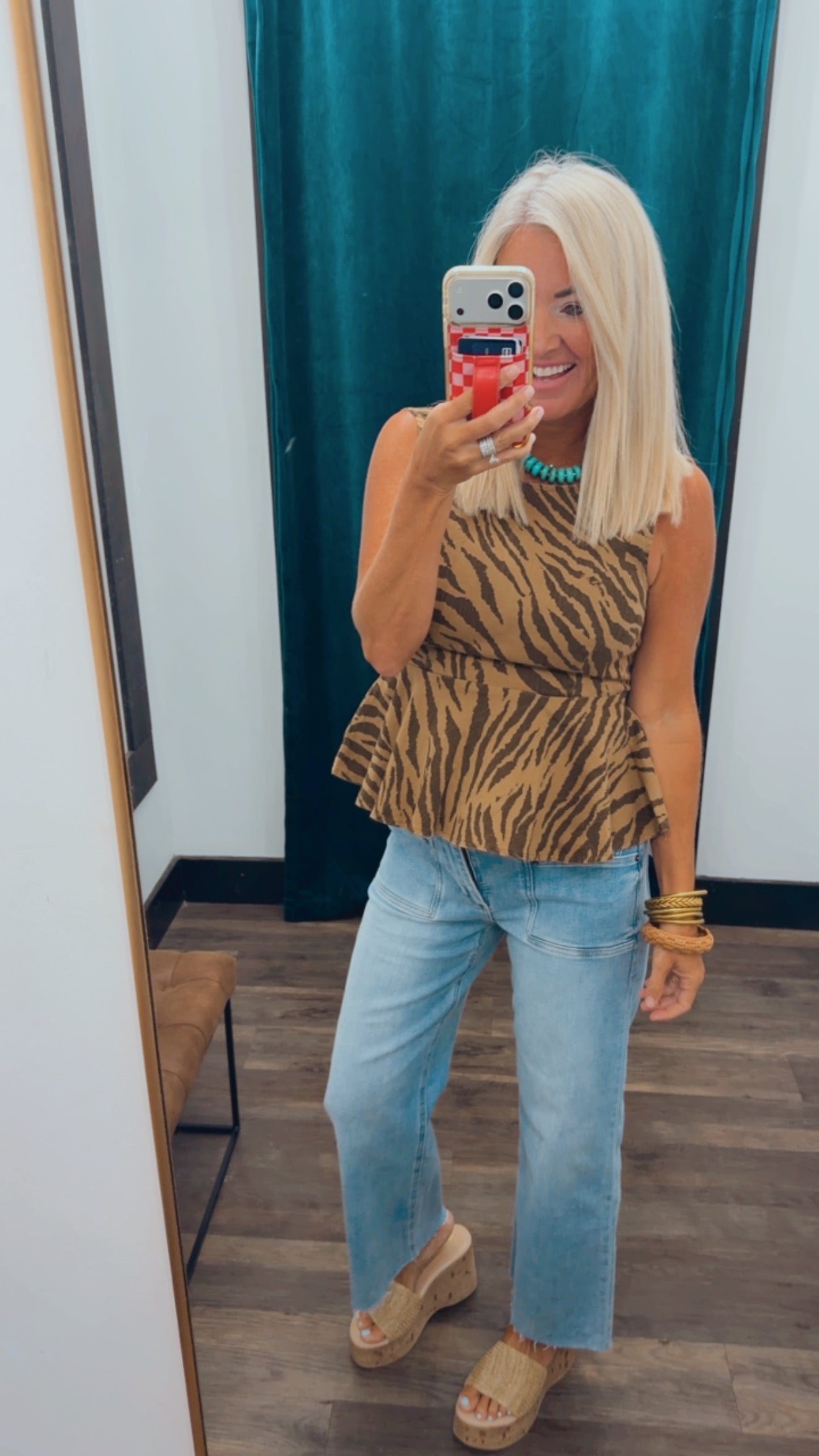Zebra Peplum Top