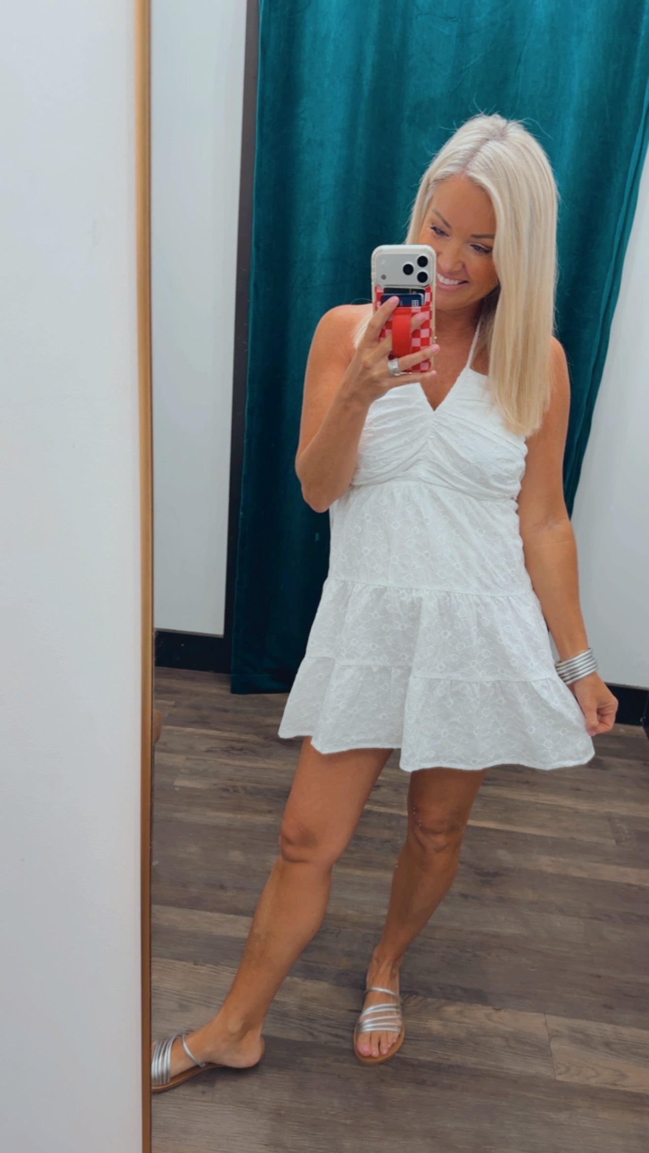 Eyelet Halter Dress