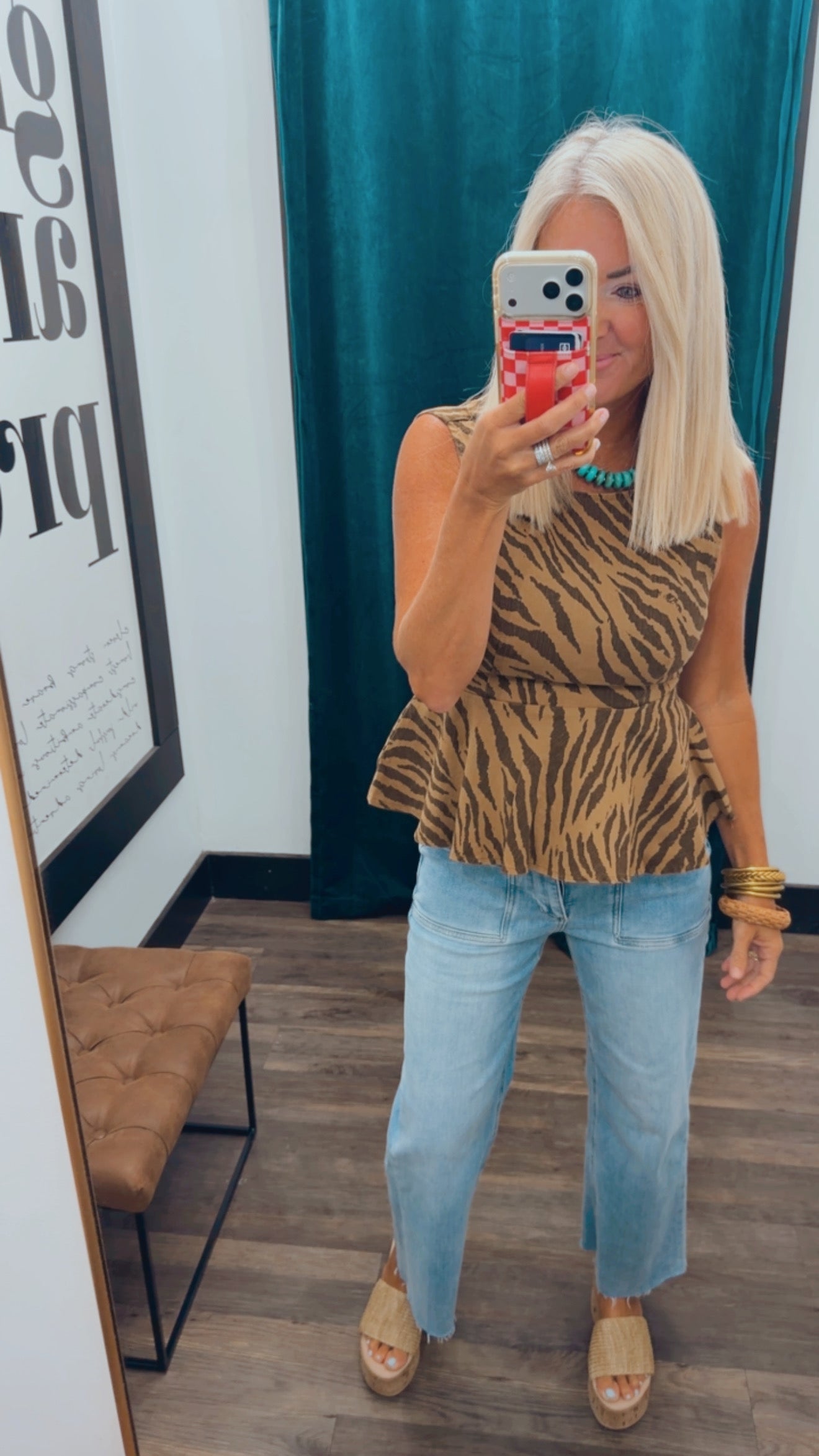 Zebra Peplum Top