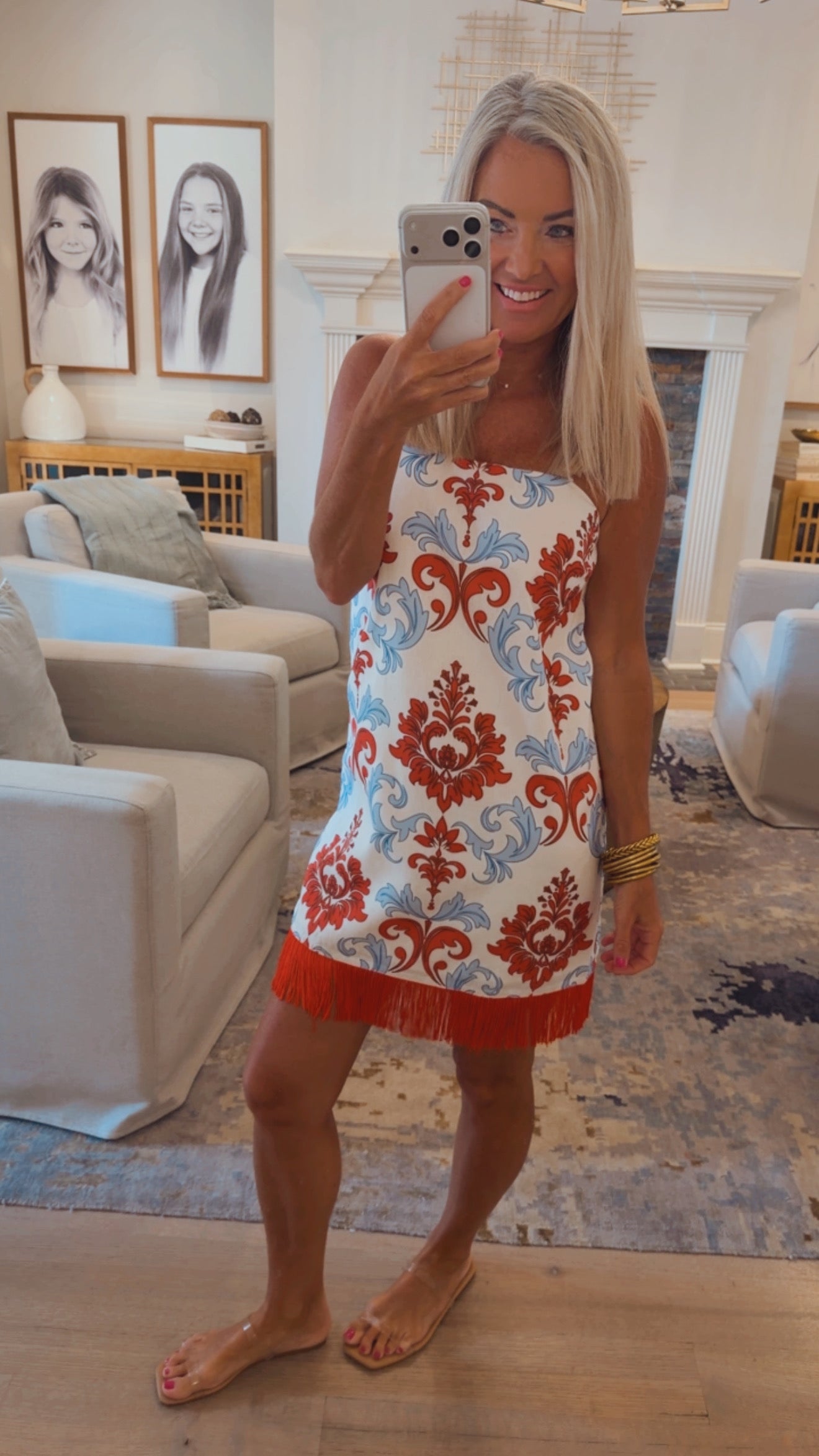 Fringe Hem Mini Dress