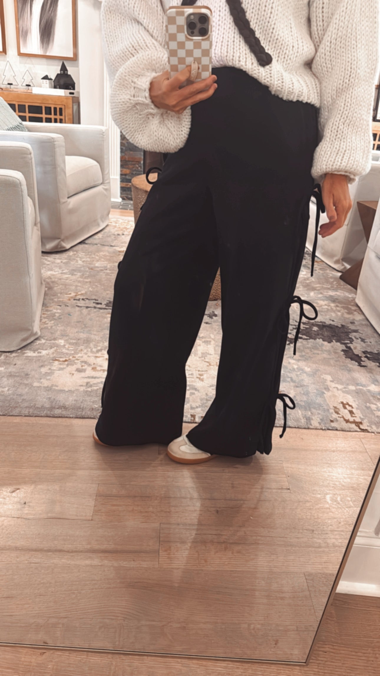 Wide Leg Sweatpants with Side Ties