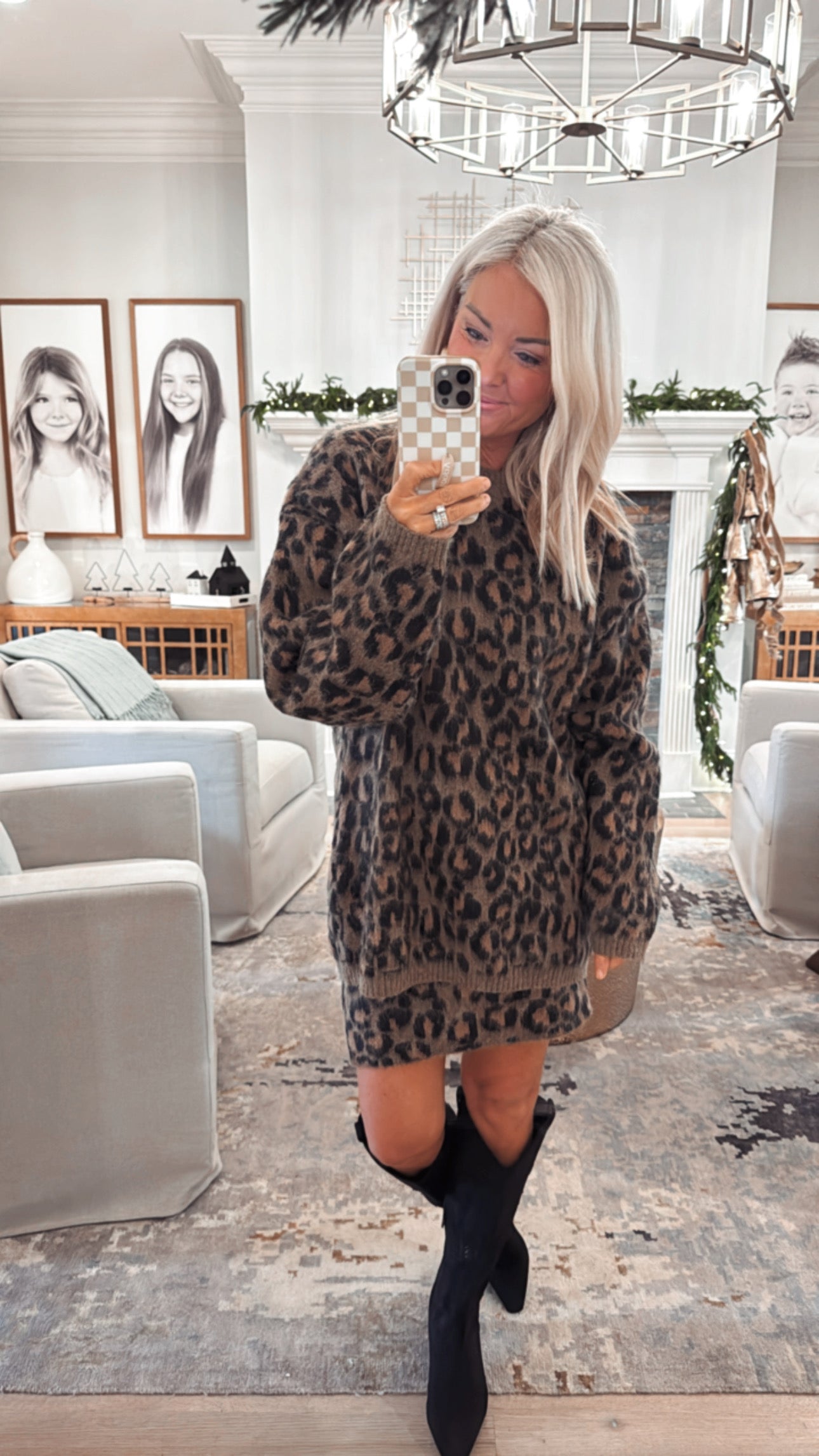 Animal Print Sweater Set