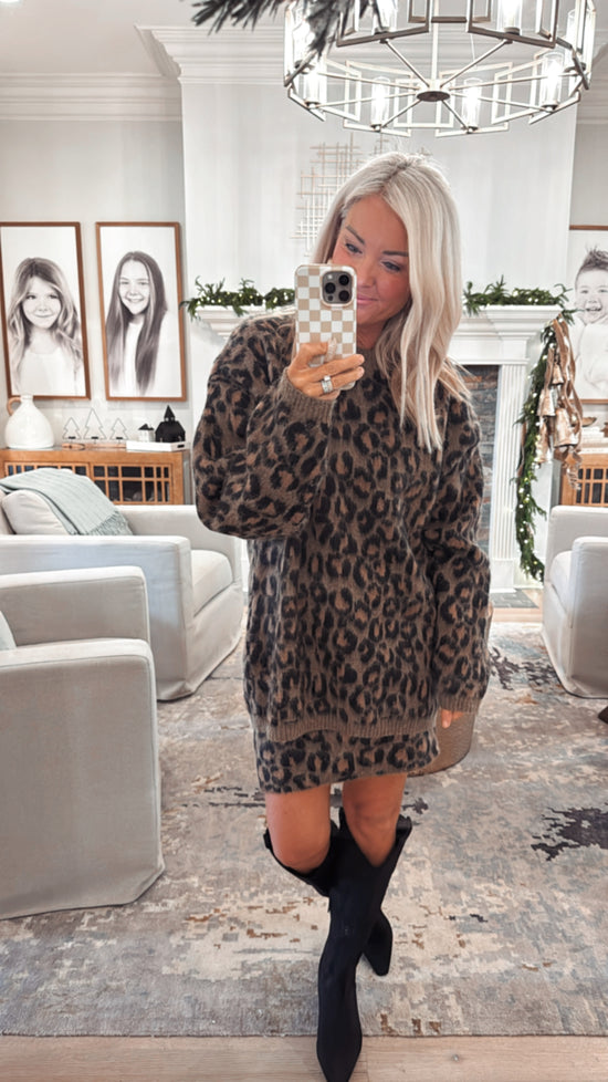 Animal Print Sweater Set
