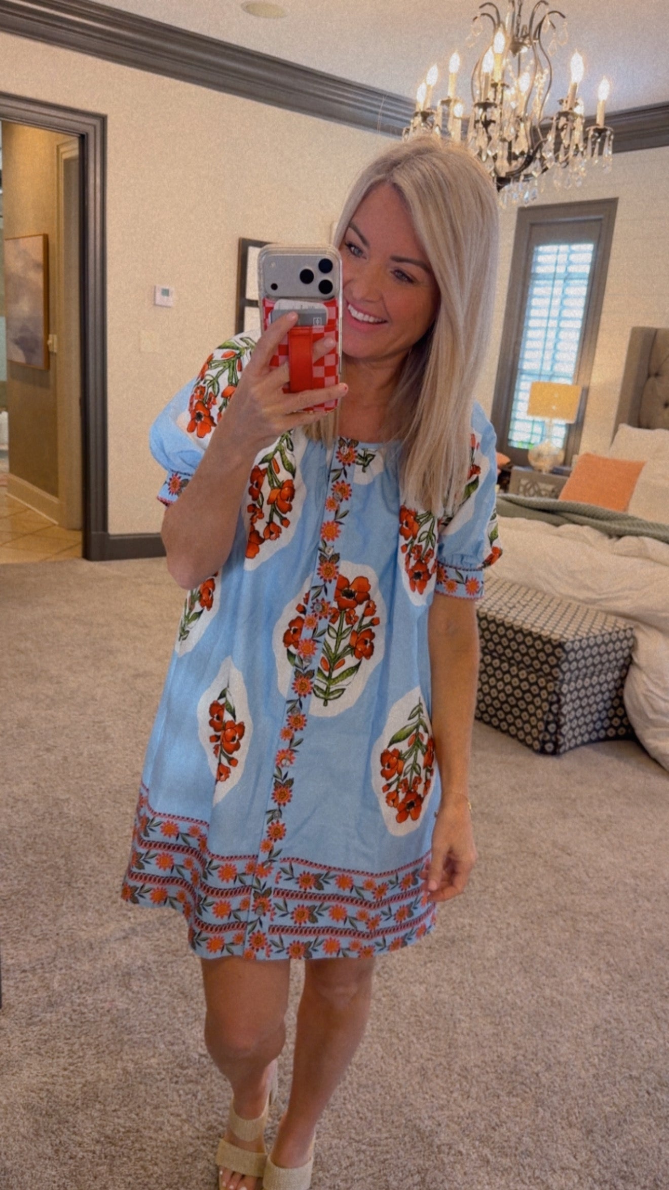 Sky Vibes Puff Sleeve Dress