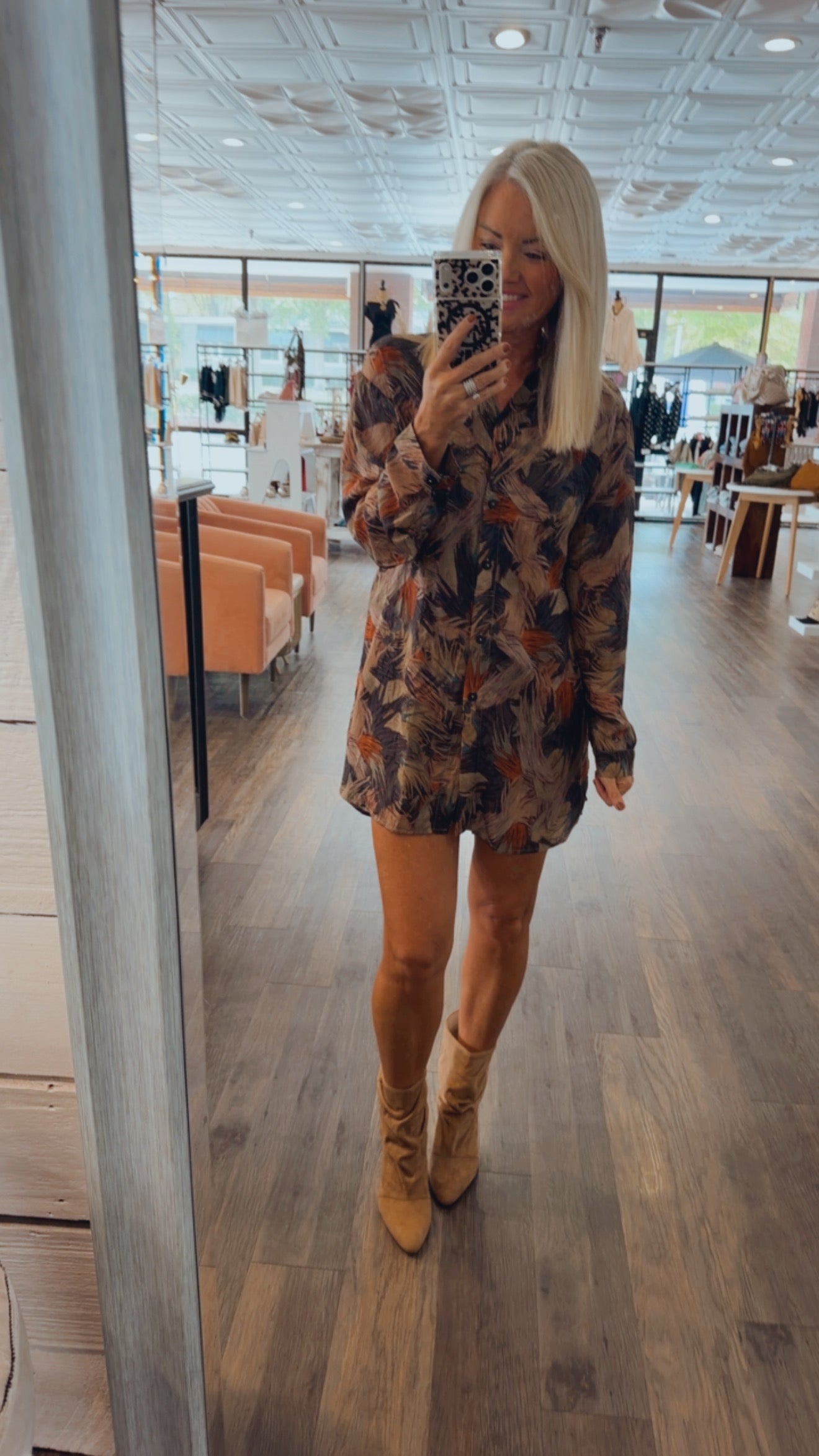 Abstract Button Up Romper