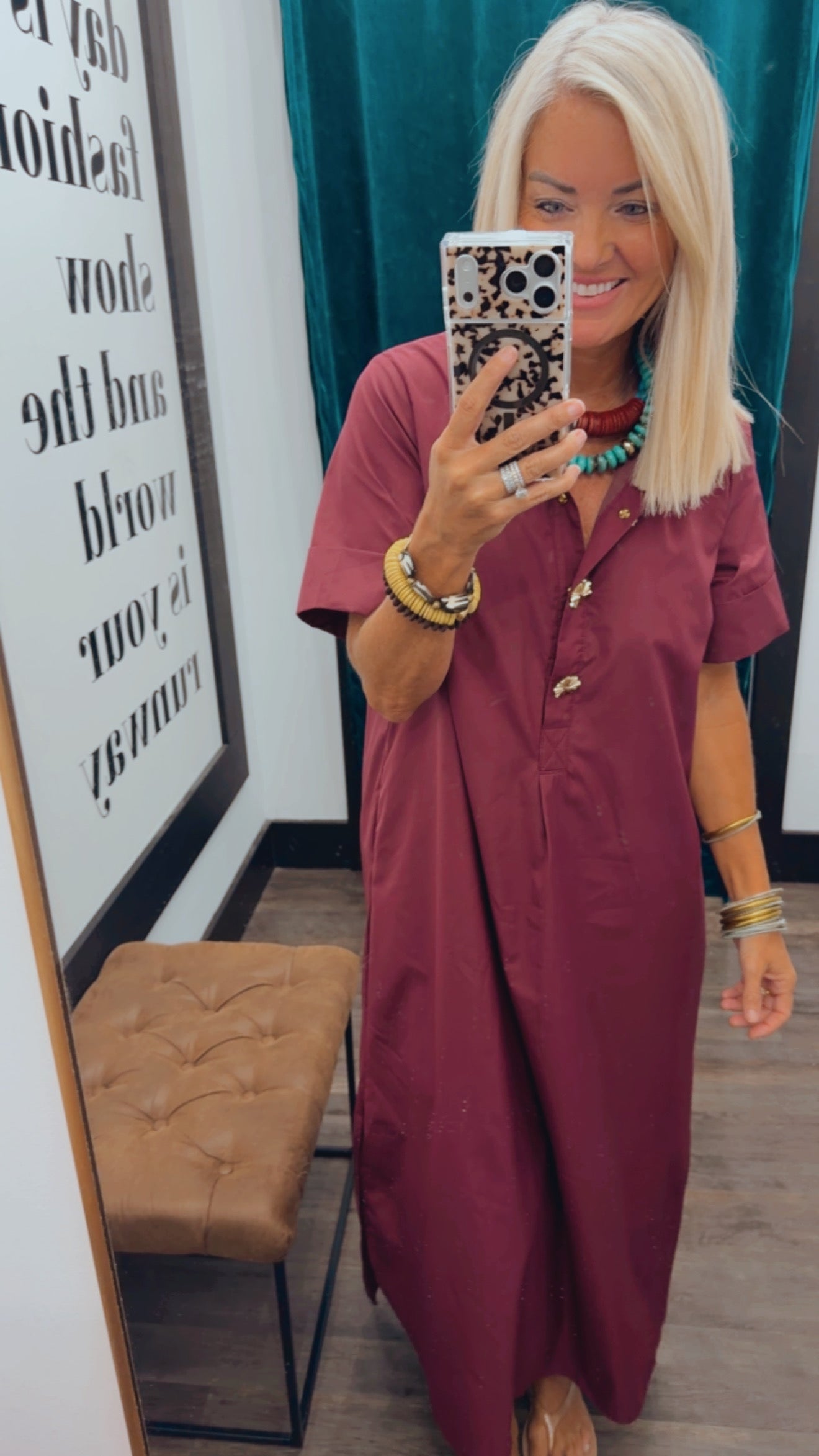 Short Sleeve Midi Dress