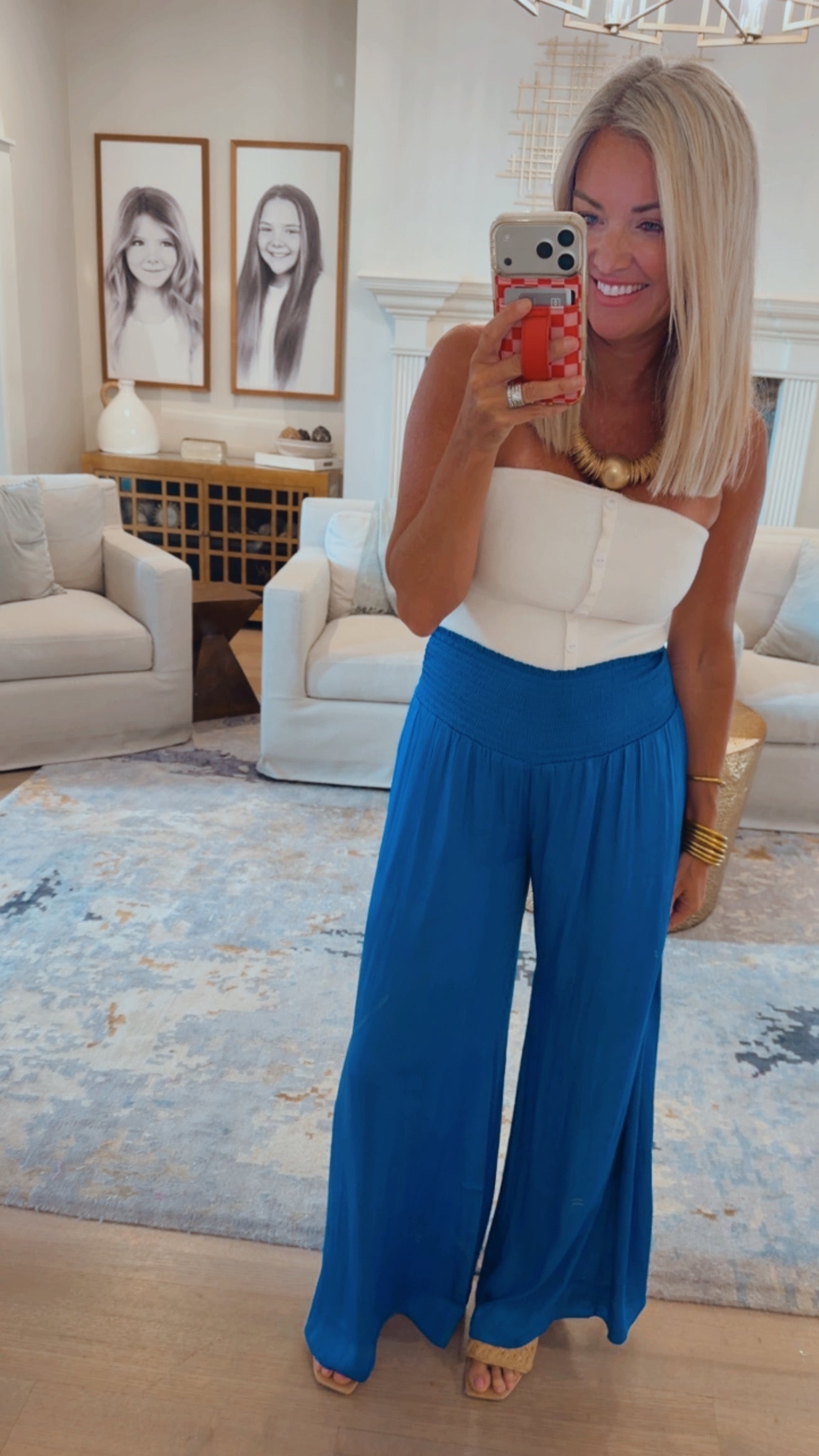 Smocked Waist Palazzo Pant