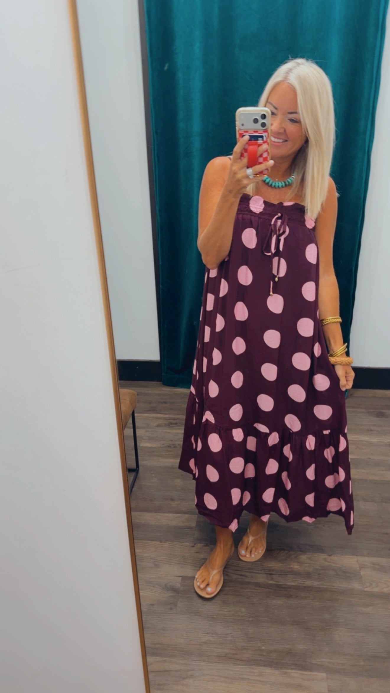 Playful Polka Midi Dress