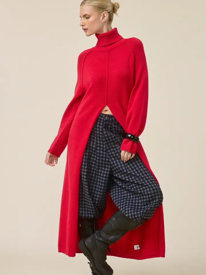 Front Slit Midi Sweater Dress