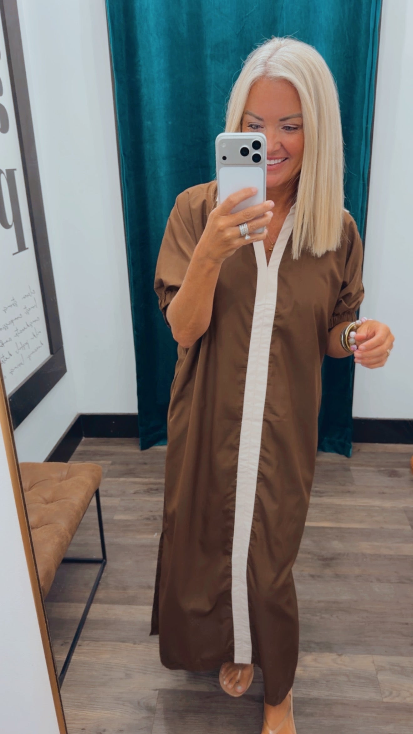 Contrast Midi Dress