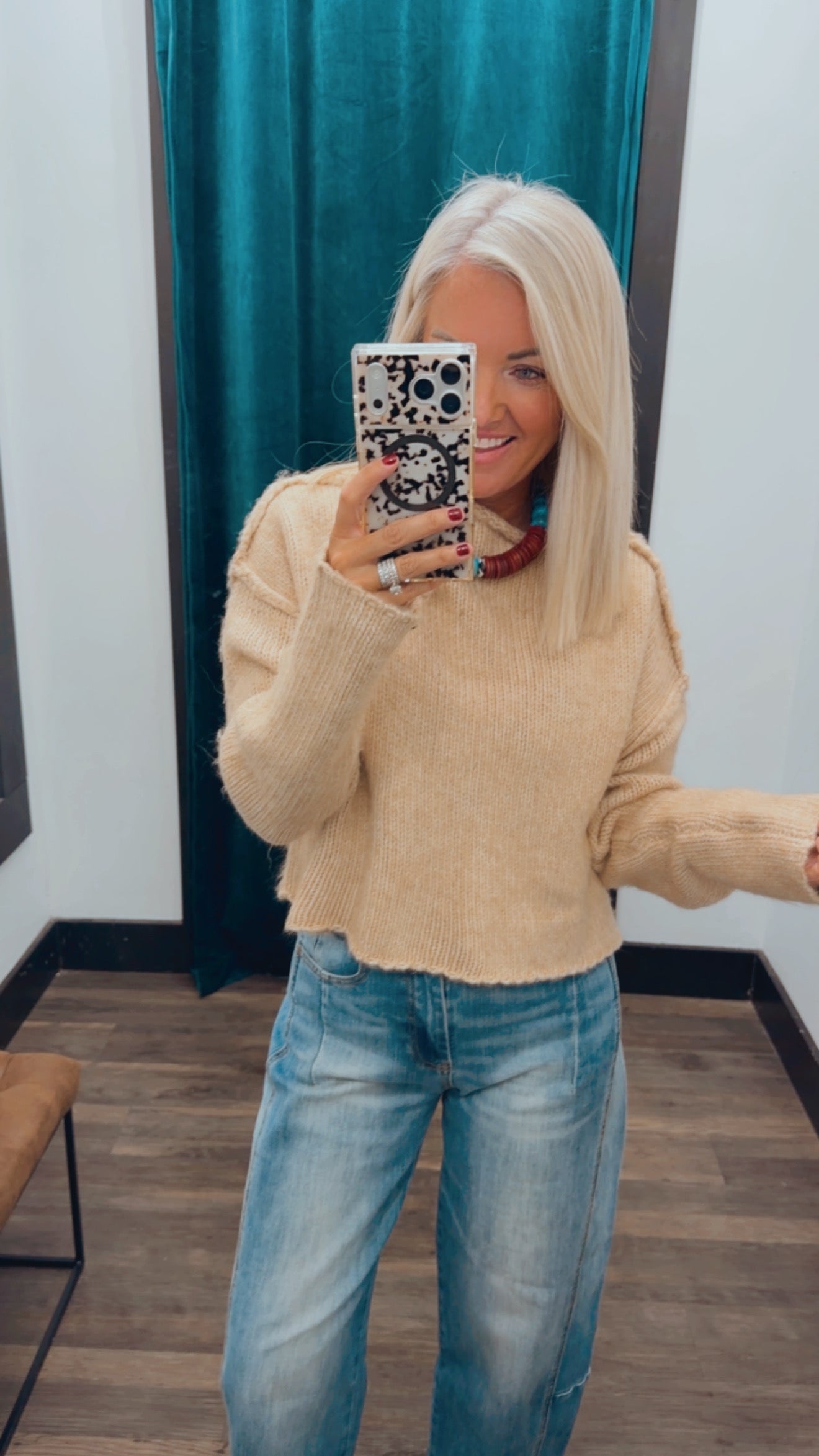 Boxy Mock Neck Sweater