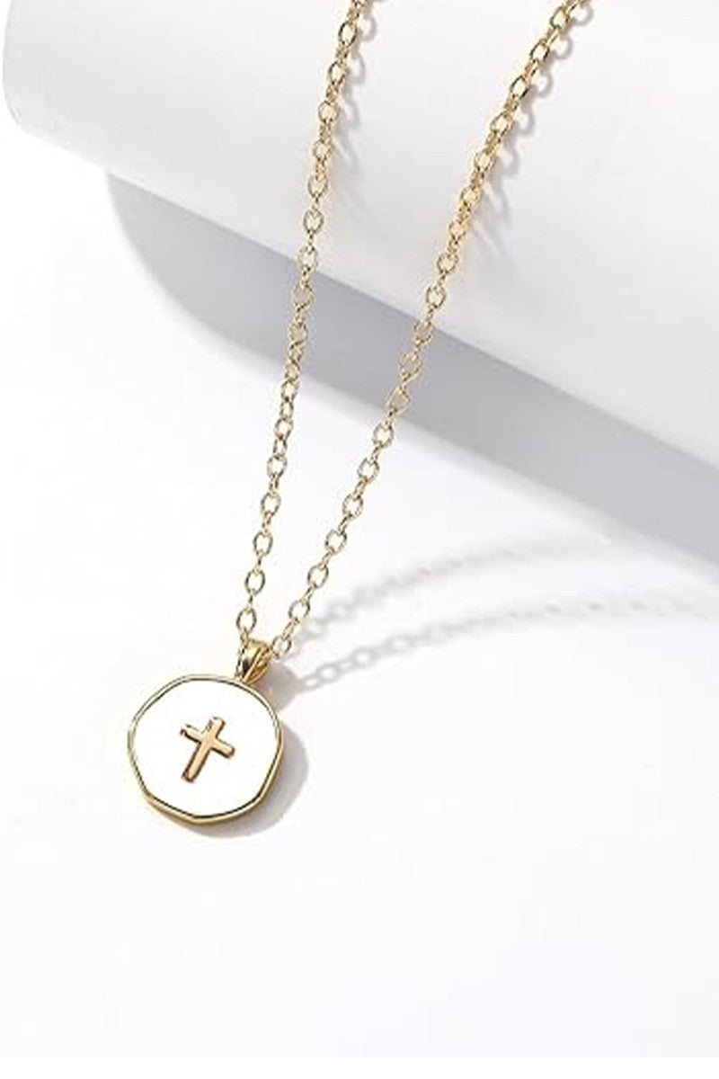 Cross Enamel Pendant Necklace