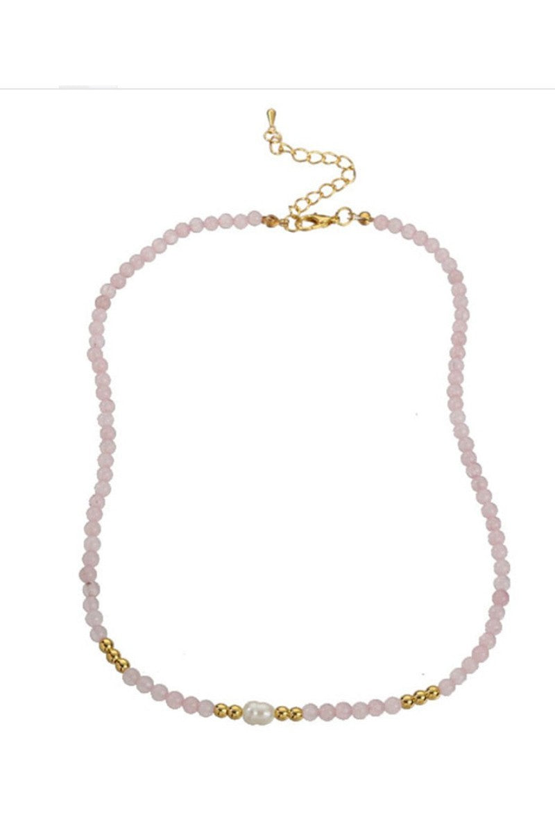 Agate & Crystal Beaded Necklace