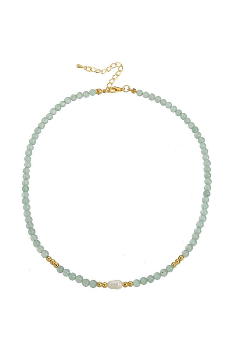 Agate & Crystal Beaded Necklace
