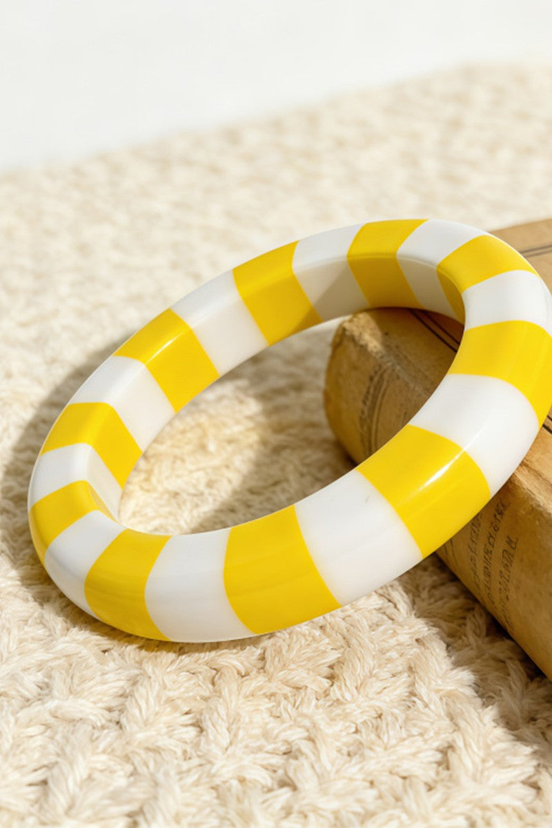 Striped Round Resin Bangle