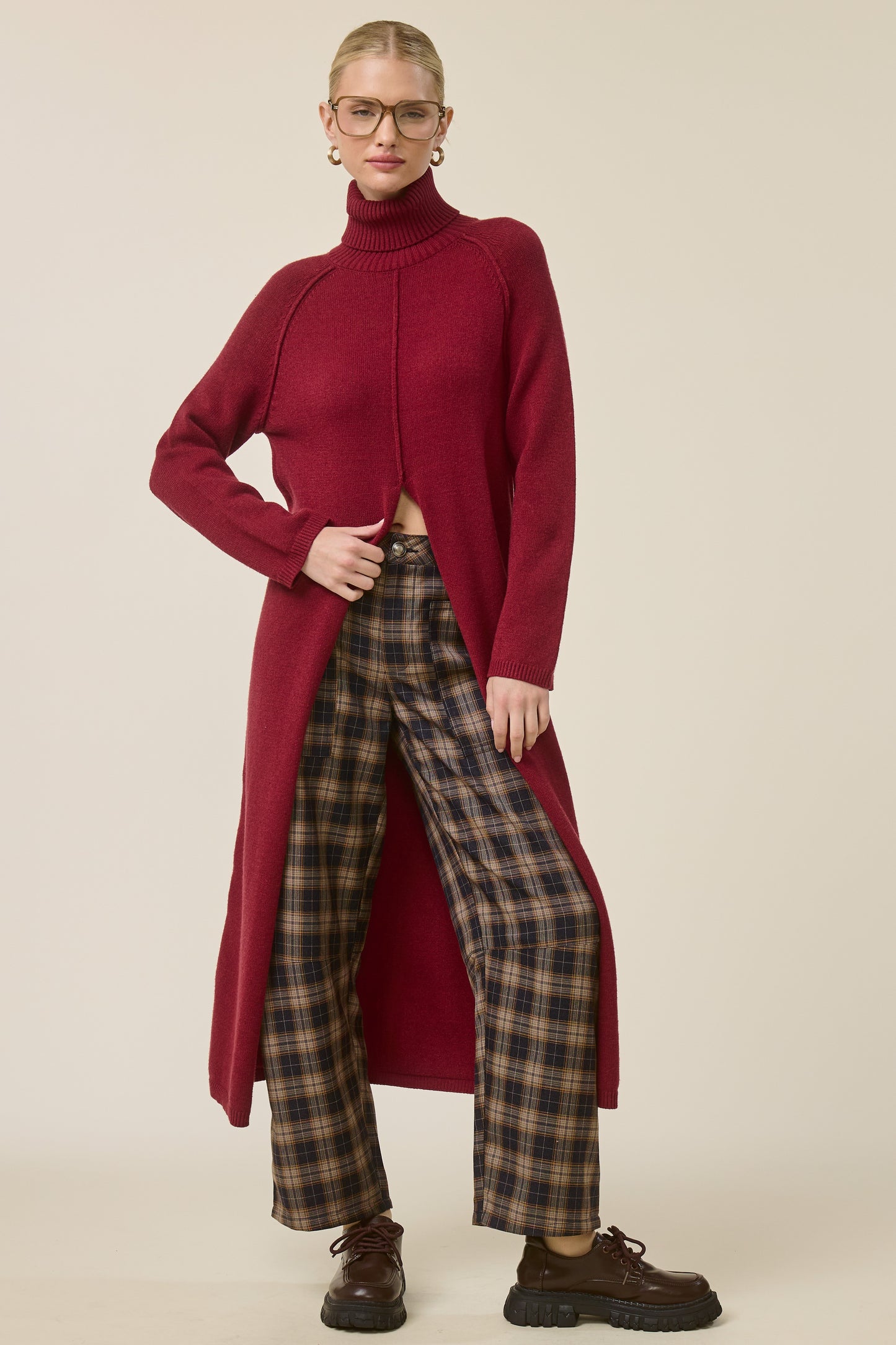 *PREORDER* Front Slit Sweater Dress