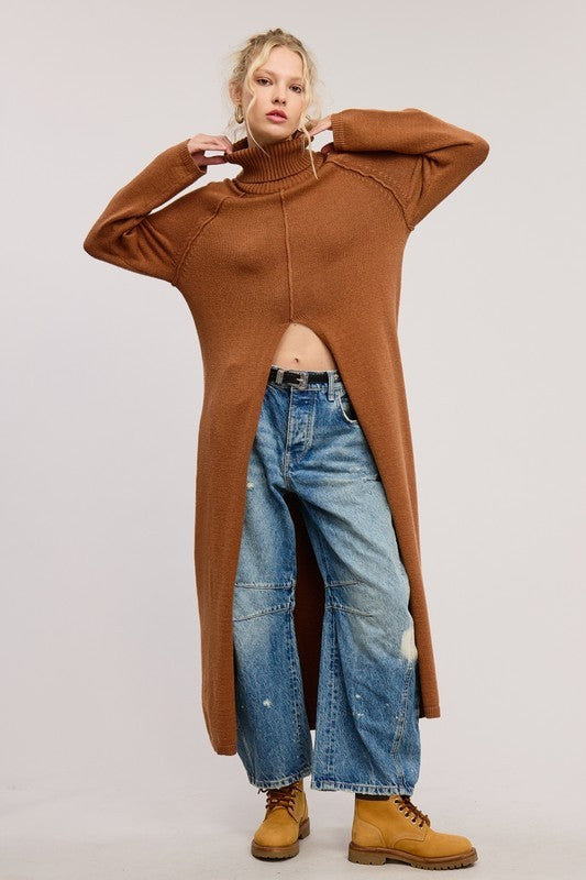 *PREORDER* Front Slit Sweater Dress