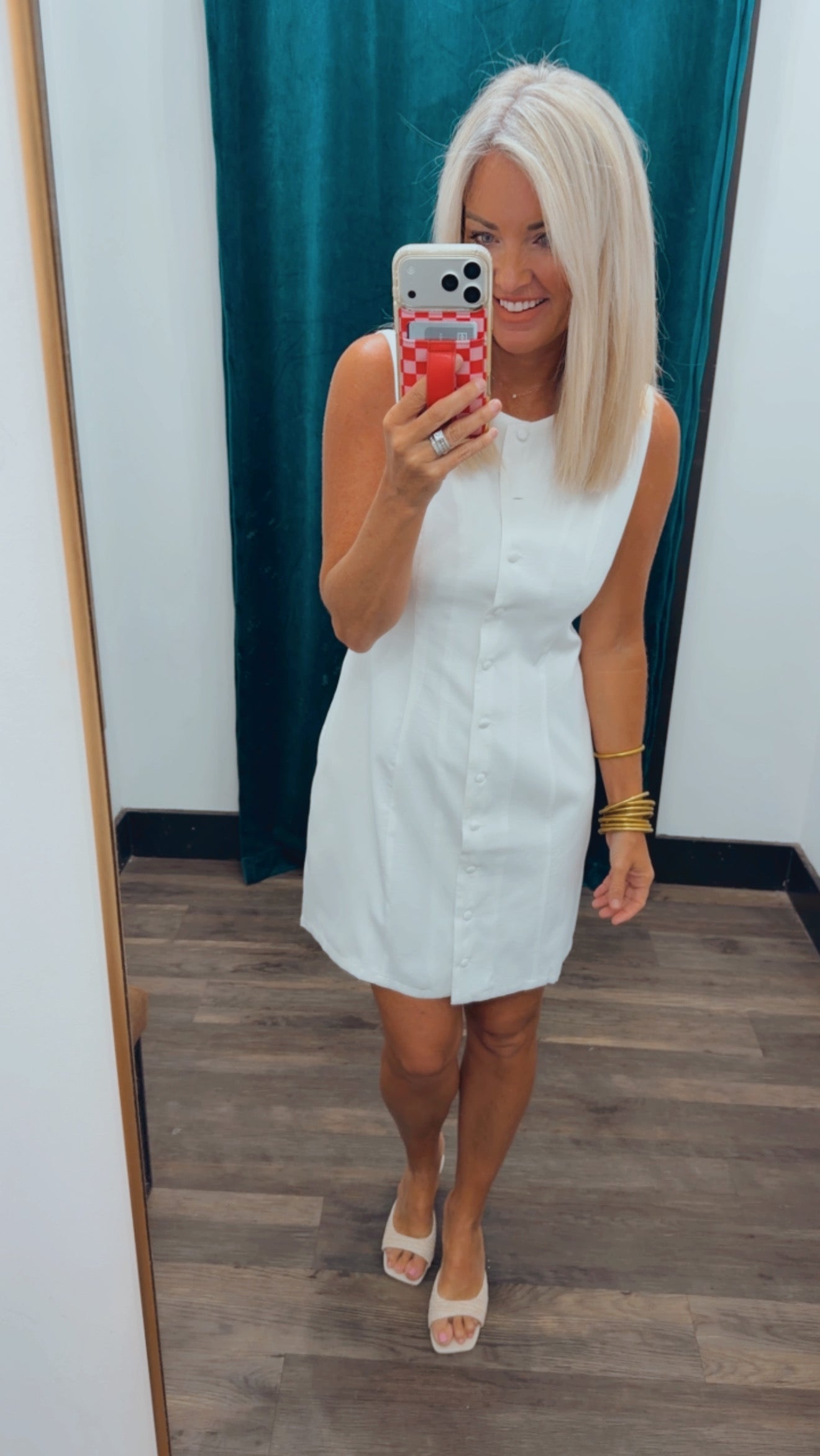 Button-Front Mini Dress