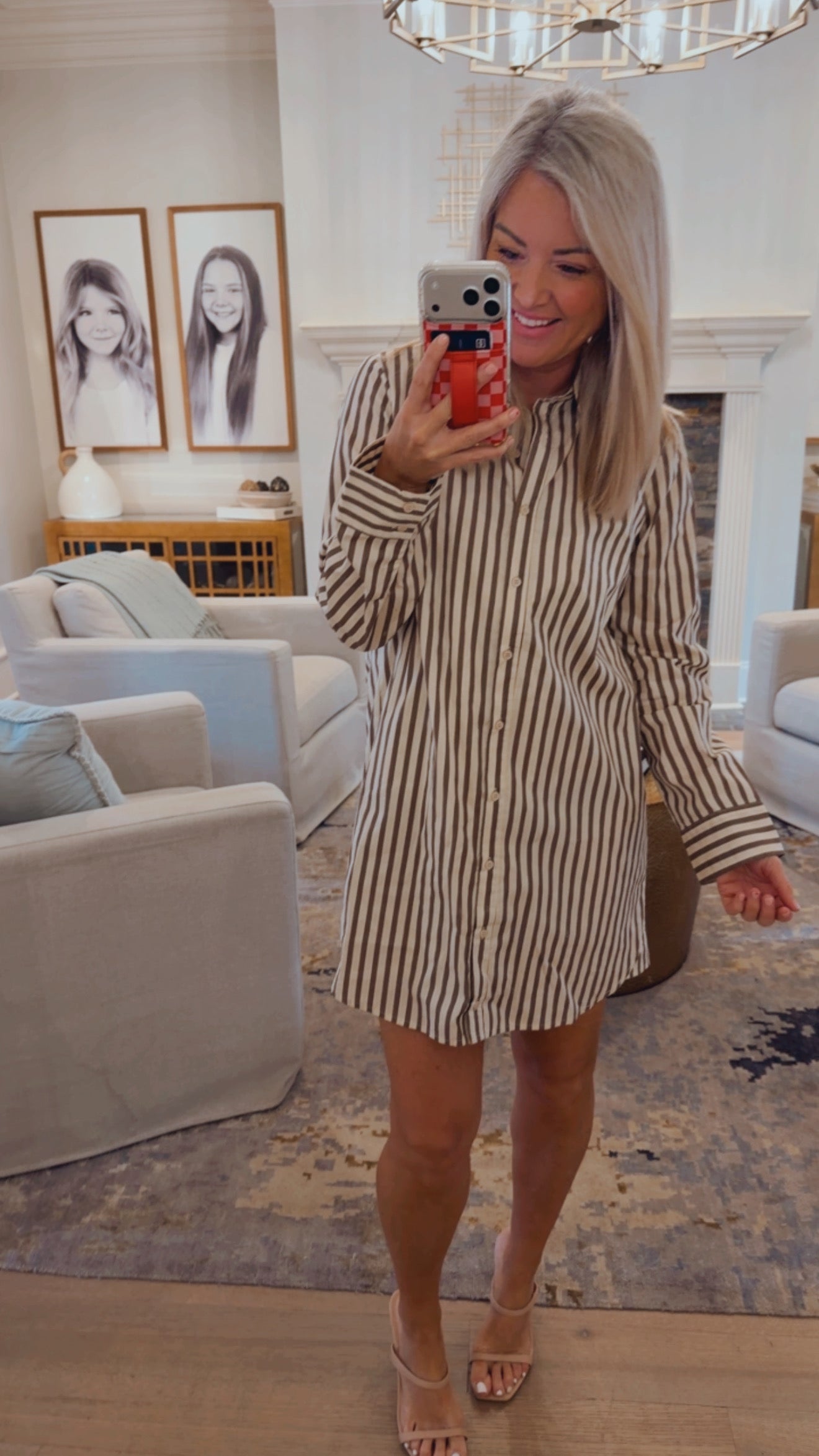 Keina Striped Luba Oversized Shirt Mini Dress