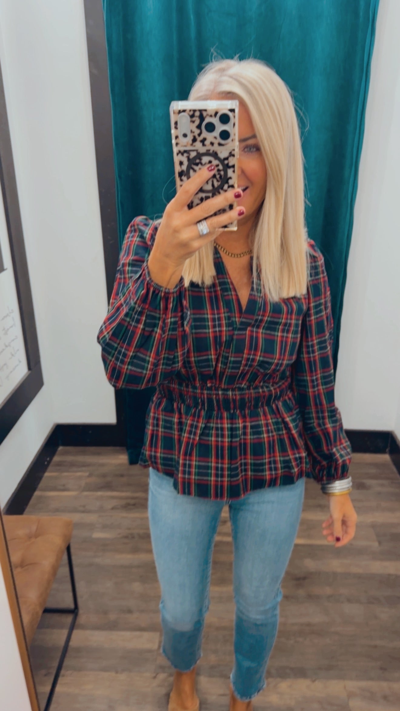Chapman Plaid Smocked Top